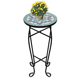 vidaXL Table d'appoint Mosaïque Vert et blanc