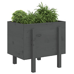 Avis Maison Chic Jardinière,Bac à fleurs - pot de fleur gris 62x50x57 cm bois massif de pin -GKD86533