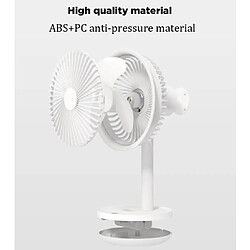 Avis Universal Ventilateur de bureau 4000mAh USB rechargeable 3 modes Ventilateur vibrant de refroidissement à vitesse du vent | Ventilateur (blanc)