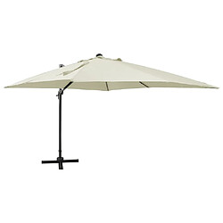 Maison Chic Parasol Jardin | Parasol déporté avec mat et lumières LED Sable 300 cm - GKD45945