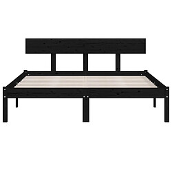 Acheter Maison Chic Lit adulte - Lit simple Cadre de lit,Structure du lit Contemporain Noir Bois de pin massif 135x190 cm UK double -MN75082