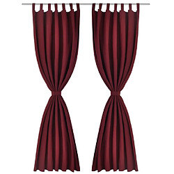 vidaXL 2 pcs Rideau à Passant Micro Satin Bordeaux 140 x 245 cm