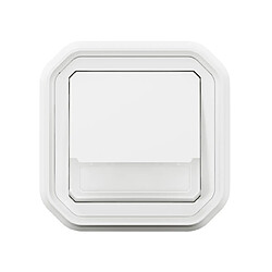 bouton poussoir - no/nf - lumineux - porte étiquette - blanc - encastré - legrand plexo 069864l