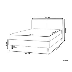 Avis Beliani Lit double en cuir PU 160 x 200 cm marron doré LIMANTON