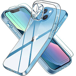 Coque Transparente pour iPhone 13 Mini (5,4") et 2 Verres Trempé Film Protection Ecran Little Boutik®