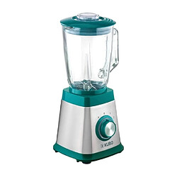 Kubo 7206381 Mixeur 1000W 1.5L 4 Vitesses 6 Lames en Acier Inoxydable Verre Gris