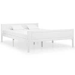 Maison Chic Lit adulte - Lit simple Cadre de lit,Structure du lit Contemporain Bois de pin massif Blanc 120x200 cm -MN86074