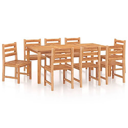 Salle à dîner de jardin 9 pcs,Table et chaise à manger Bois de teck solide -MN71456