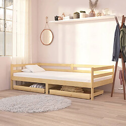 vidaXL Lit de jour sans matelas avec tiroirs 90x200 cm bois pin massif