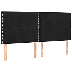 Avis vidaXL Tête de lit à LED Noir 160x5x118/128 cm Velours