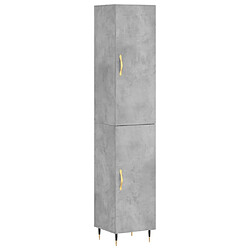 vidaXL Buffet haut Gris béton 34,5x34x180 cm Bois d'ingénierie