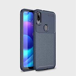 Wewoo Coque TPU antichoc Texture fibre de carbone pour Xiaomi Play (Bleu)