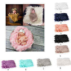 Bébé Nouveau-né De La Fourrure Photo Photographie Props Blanket Tapis Fond Noir pas cher