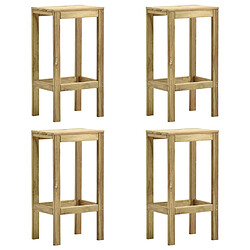 vidaXL Tabourets de bar de jardin lot de 4 Bois de pin imprégné