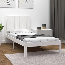 vidaXL Cadre de lit sans matelas blanc 90x200 cm bois de pin massif