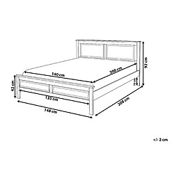 Avis Beliani Lit double en bois bleu marine 140 x 200 cm OLIVET