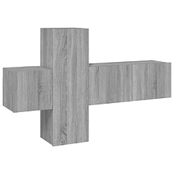 Maison Chic Ensemble de meubles TV 3 pcs | Banc TV Moderne pour salon | Meuble de Rangement - Sonoma gris Bois d'ingénierie -MN66764