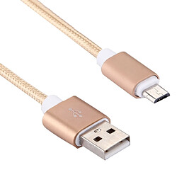 Wewoo Câble or pour Samsung Galaxy S6 / S6 Edge / S6 + / Note 5 Edge, HTC, Sony 20cm 2A Woven Style Metal Head Micro USB vers USB V8 Données / Chargeur