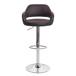 Mendler Tabouret de bar HWC-F16, tabouret pivotant, avec dossier simili cuir ~ brun-noir