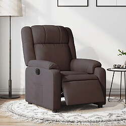 Maison Chic Fauteuil Relax pour salon, Fauteuil inclinable électrique Marron foncé Tissu -GKD63925