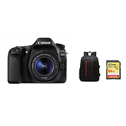 CANON EOS 80D KIT EF-S 18-55mm F3.5-5.6 IS STM + Backpack Black + 64GB SD card