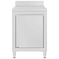 Avis Helloshop26 Table de travail commerciale avec armoire 60 x 60 x 96 cm acier inoxydable 02_0001903