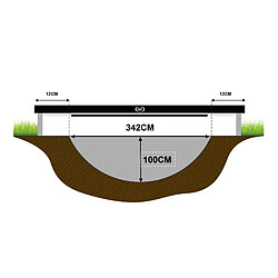 Trampoline rond avec filet - AXI Denver - Ø 366 cm en noir | Trampoline Enterré pour enfants | Trampoline enterré au niveau du sol pour le jardin / l'extérieur