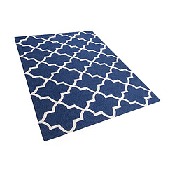 Beliani Tapis bleu en laine et en coton 160 x 230 cm SILVAN