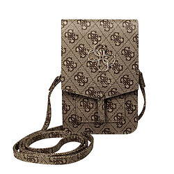 Guess Maroquinerie Pochette Smartphone Imprimé avec Bandoulière Porte-cartes Logo 4G Guess marron