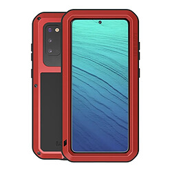 Coque en silicone + métal antichoc cool antipoussière rouge pour votre Samsung Galaxy S20