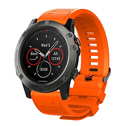 Avis Bracelet en silicone souple orange pour votre Garmin Fenix 6X/6X Pro/Fenix 5X/Fenix 5X Plus 26mm