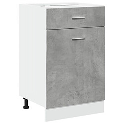 vidaXL Armoire de plancher à tiroir Gris béton 50x46x81,5 cm Aggloméré