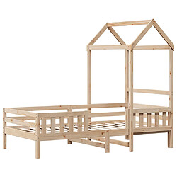 Vidaxl Cadre de lit avec toit 75x190 cm bois de pin massif