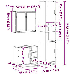 vidaXL Ensemble de meubles de salle de bain 3 pcs Chêne fumé pas cher