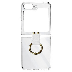 Avizar Coque anneau pour Samsung Galaxy Z Flip 5 Silicone série Ring Case Transparent