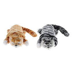 2 Pièces électrique Vilain Chat Roulant En Peluche Modèle Animal Jouet Figure Décor à La Maison