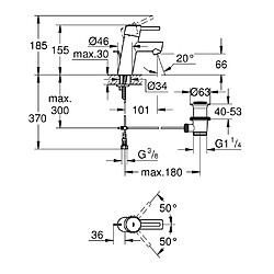 Mitigeur de lavabo Grohe taille S CONCETTO - GROHE - 32204-10E