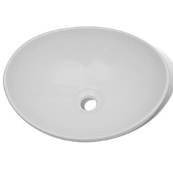 vidaXL Lavabo céramique 40 x 33 cm Ovale Blanc