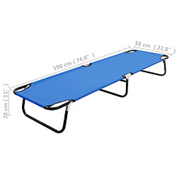 vidaXL Chaise longue pliable Bleu Acier pas cher