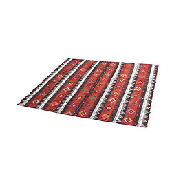 Vidal Tapis de laine 193x213 rouge Jajim pas cher