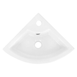 Avis ML-Design Lavabo d'angle blanc céramique à poser/mural avec bonde de vidage 460x330x130 mm