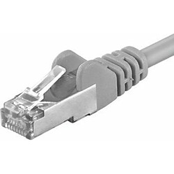 PremiumCord Câble Patch, CAT6a, S/FTP, PIMF, Ethernet, LAN, Rapide, Flexible et Durable RJ45 10Gbit/s Câble, AWG 26/7, Câble en Cuivre 100% CU, Gris, 0,5 m