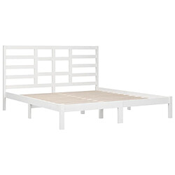 Acheter Maison Chic Lit Super King - Cadre de lit,Structure du lit Contemporain pour chambre Blanc Bois massif 180x200 cm -MN79313