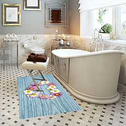 Alter Tapis de salle de bain, 100% Made in Italy, Tapis antitache avec impression numérique, Tapis antidérapant et lavable, Modèle Alana, cm 62x52