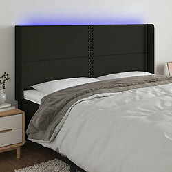 Maison Chic Tête de lit moderne à LED lumineuse pour chambre - Décoration de lit Noir 183x16x118/128 cm Tissu -MN76755