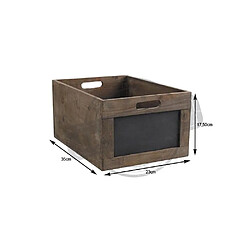 Aubry Gaspard Caisse de rangement en bois avec ardoise 35 x 23 x 17,5 cm.