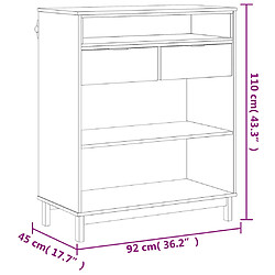 vidaXL Table de bar FLAM 92x45x110 cm bois massif Pin pas cher