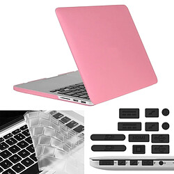 Wewoo Housse Étui rose pour Macbook Pro Retina 15,4 pouces 3 en 1 Givré Hard Shell En Plastique Cas de Protection avec Clavier Guard & Port Prise de Poussière