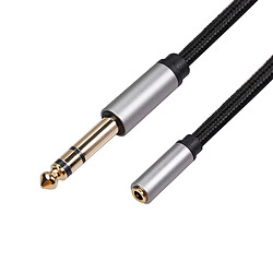 Adaptateur Casque 6,35 Mm Femelle à 3,5 Mm Adaptateur Audio Stéréo Mâle 1,5 Mètre