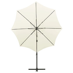 Avis Maison Chic Parasol Jardin | Parasol déporté avec mat et lumières LED Sable 300 cm - GKD77331